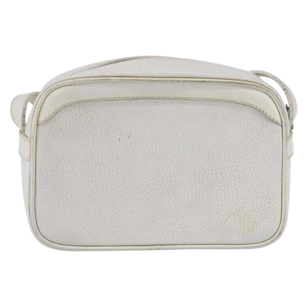 Celine Vintage Shoulder Bag White Leather Fair condition - Back View