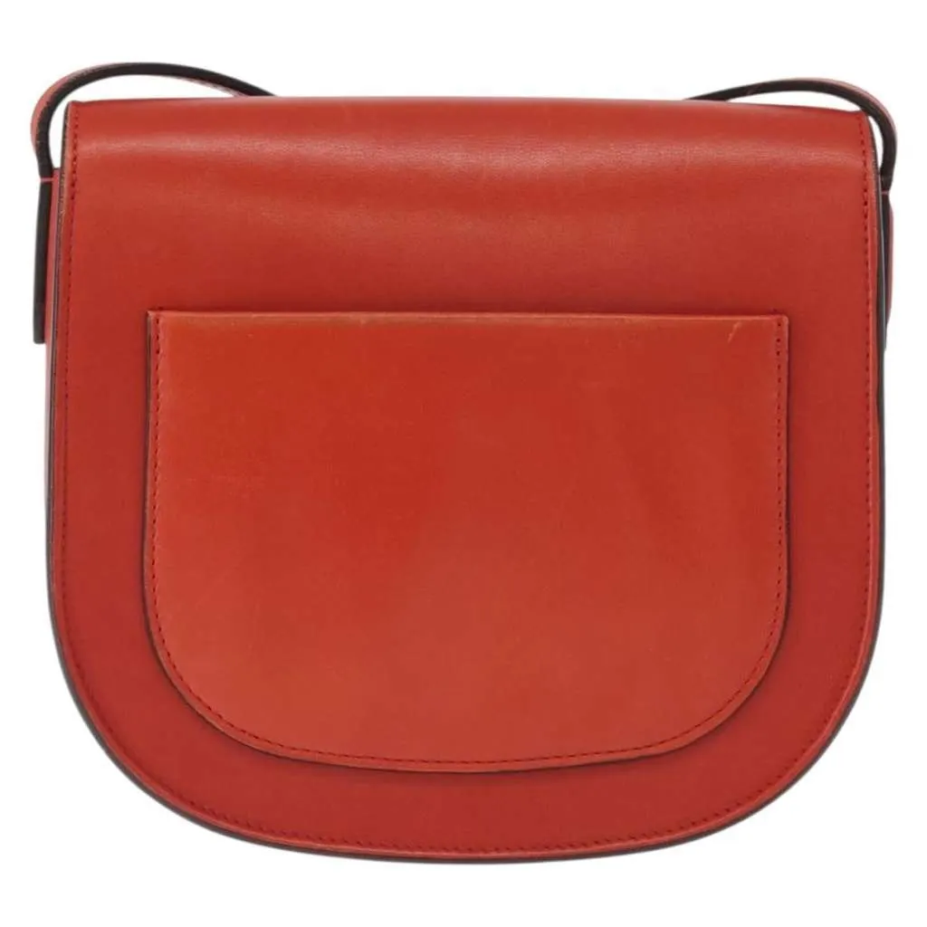 Celine Trotteur Crossbody Bag Orange Leather Good - Back View