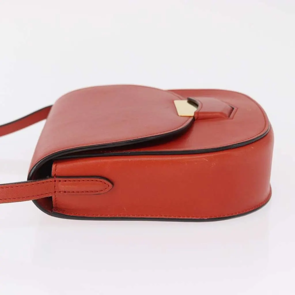 Celine Trotteur Crossbody Bag Orange Leather Good - Model View