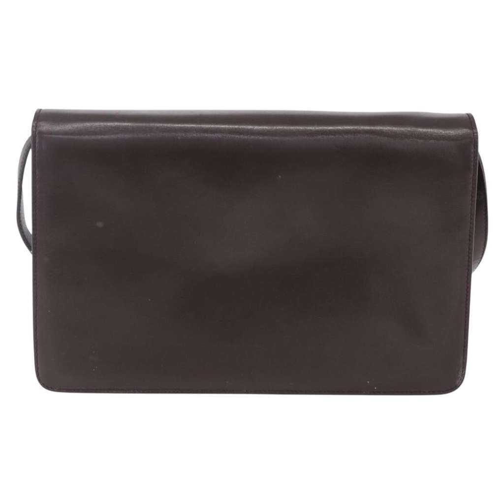 Gucci Vintage Shoulder Bag Brown Leather Good condition - Back View