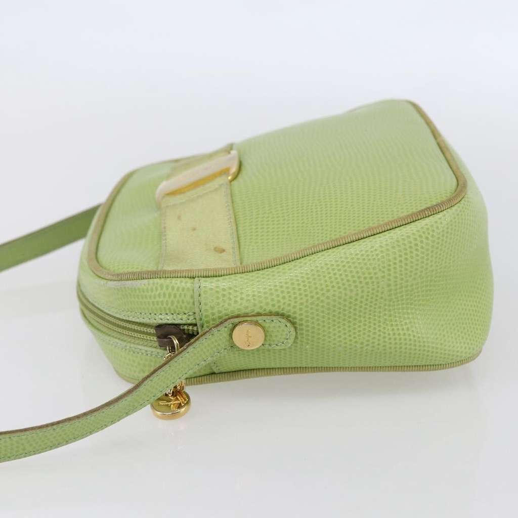 Salvatore Ferragamo Vara Bow camera Shoulder Bag Green Leather Good condition - Inside View