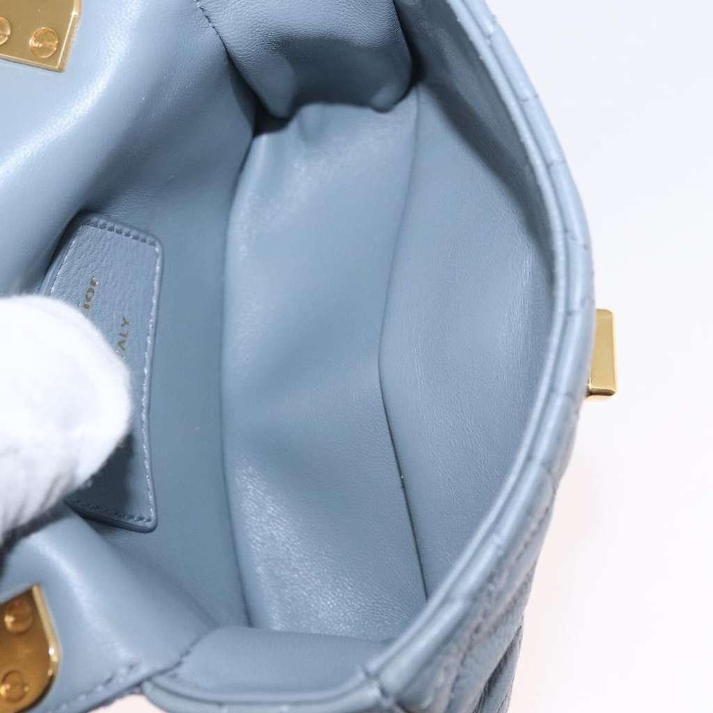 Christian Dior Caro Bag Blue Leather Very good condition - Box View