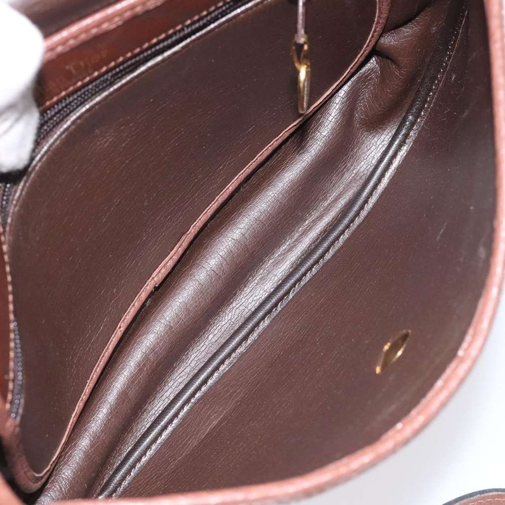 Christian Dior Vintage Shoulder Bag Brown Leather Good condition - Box View