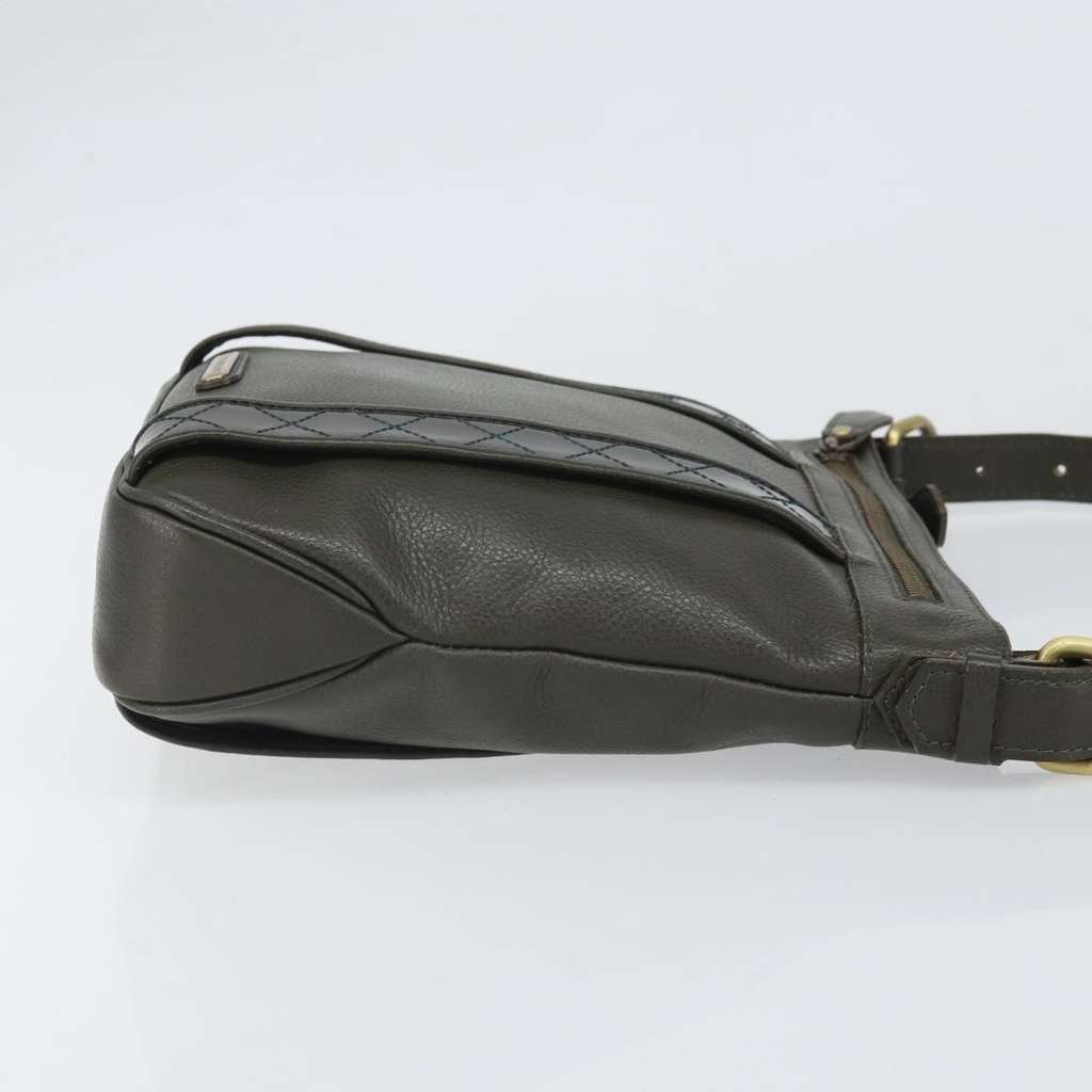Burberry Vintage Shoulder Bag Khaki Leather Good condition - Inside View