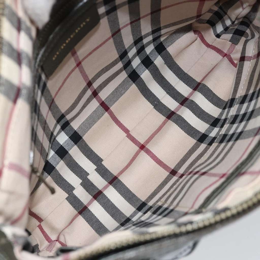 Burberry Vintage Shoulder Bag Khaki Leather Good condition - Box View