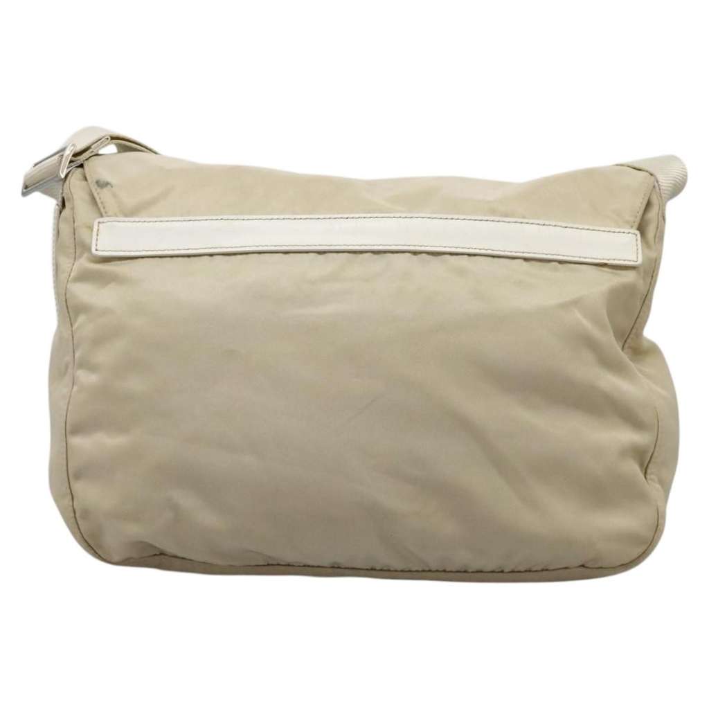 Prada Double Buckle Flap Messenger Bag Beige Good condition - Back View