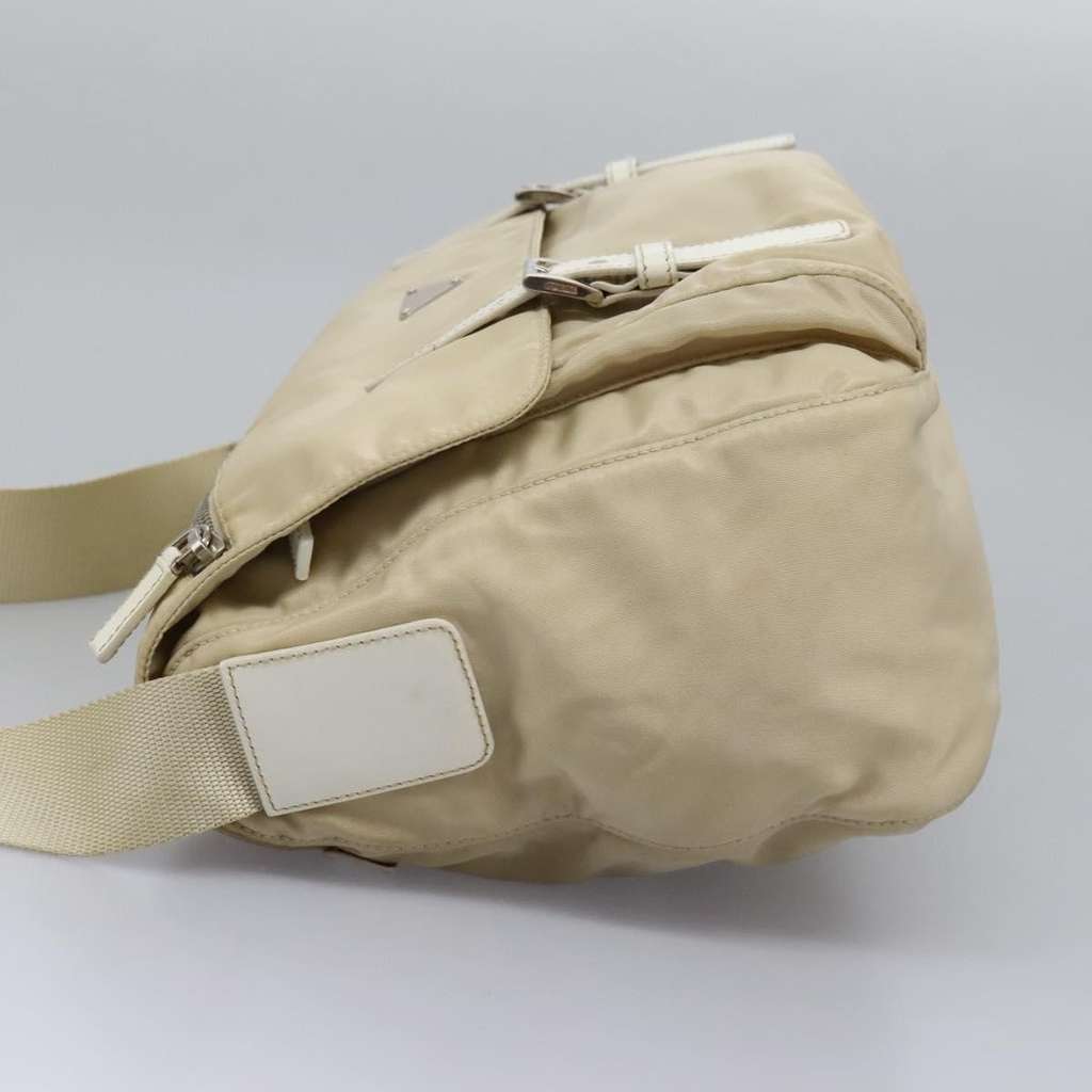Prada Double Buckle Flap Messenger Bag Beige Good condition - Inside View