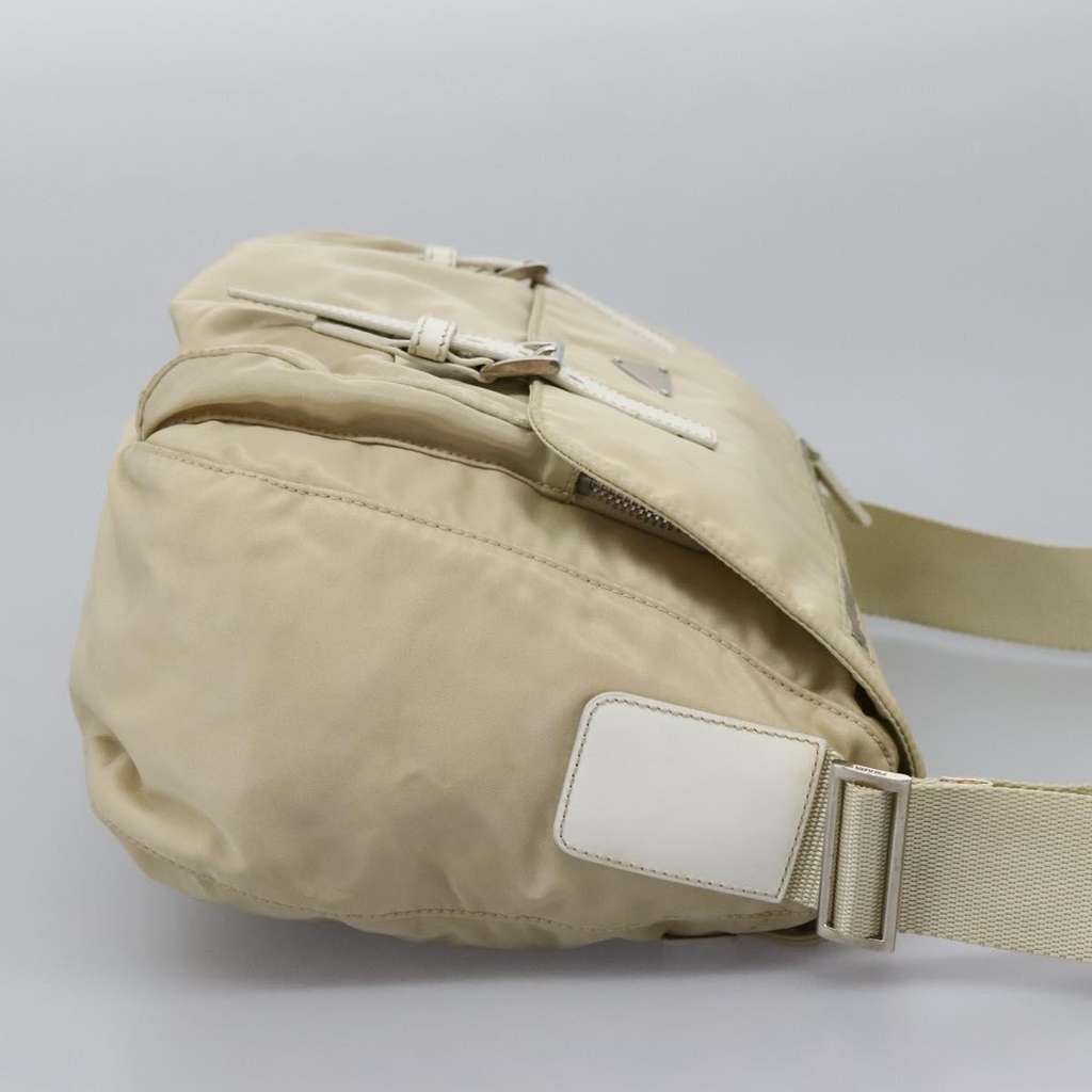 Prada Double Buckle Flap Messenger Bag Beige Good condition - Model View
