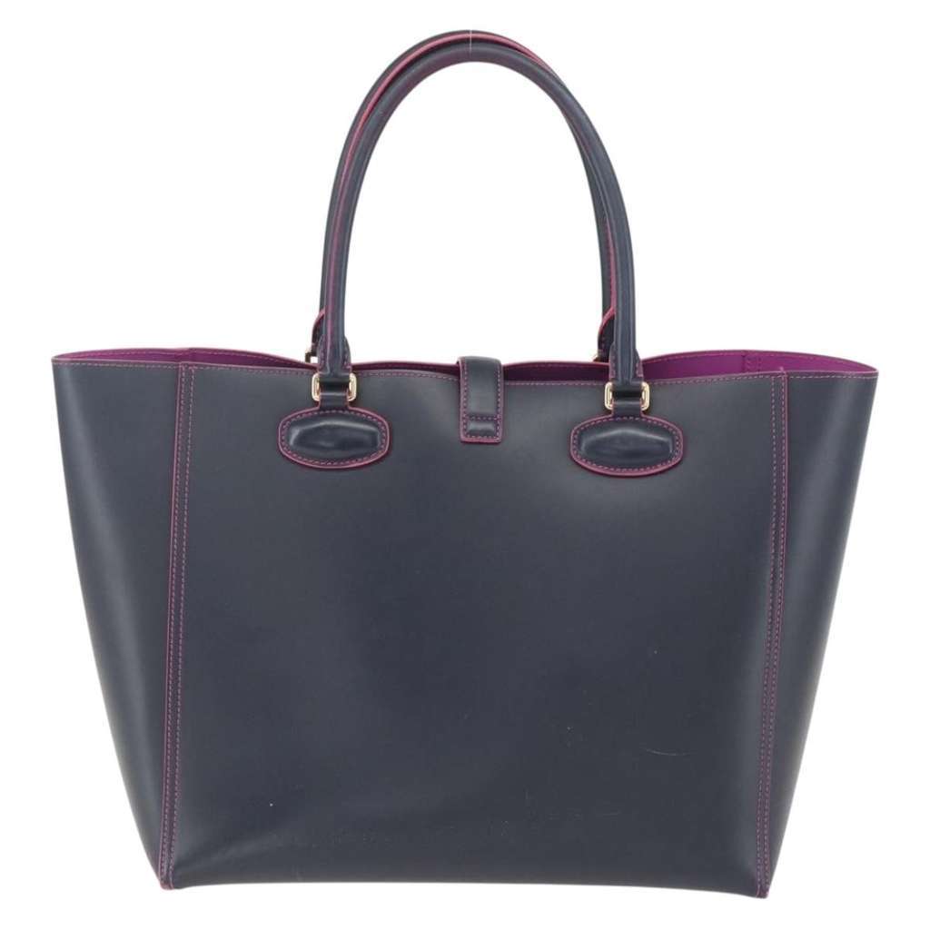 Loewe Leo Shopper Tote Navy Leather Good condition - Back View