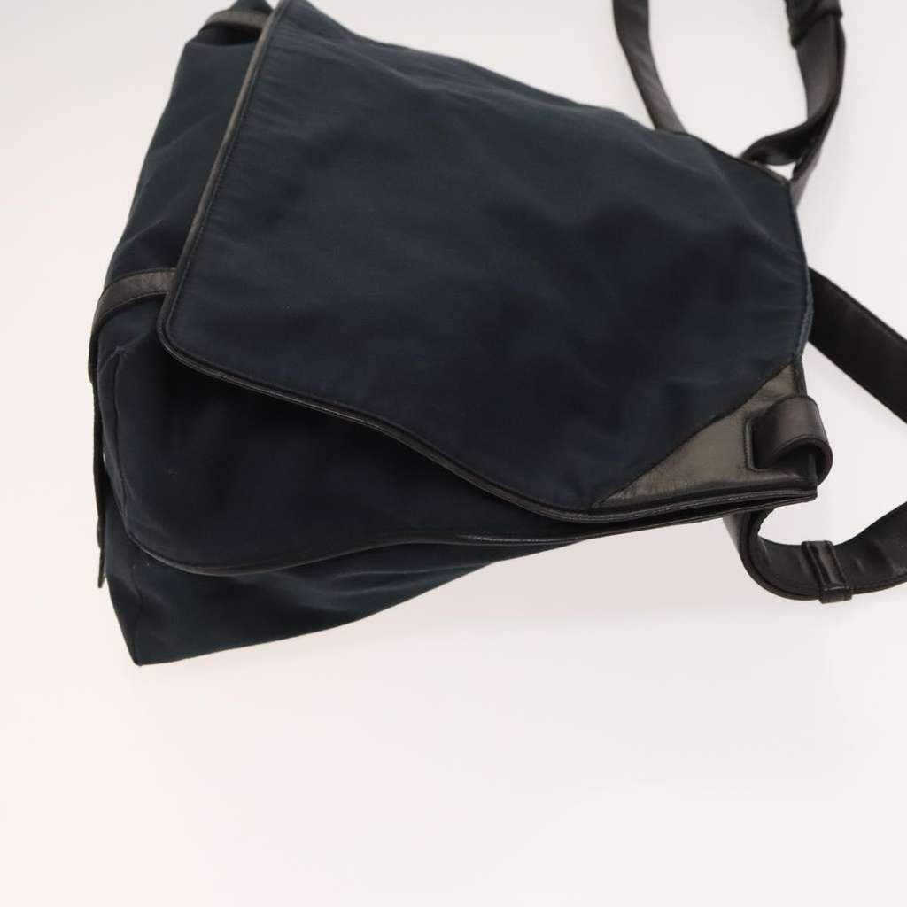 Bottega Veneta Vintage Flap Shoulder Bag Navy Cotton Good condition - Inside View