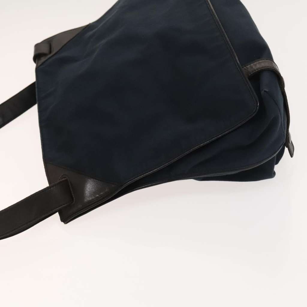 Bottega Veneta Vintage Flap Shoulder Bag Navy Cotton Good condition - Model View