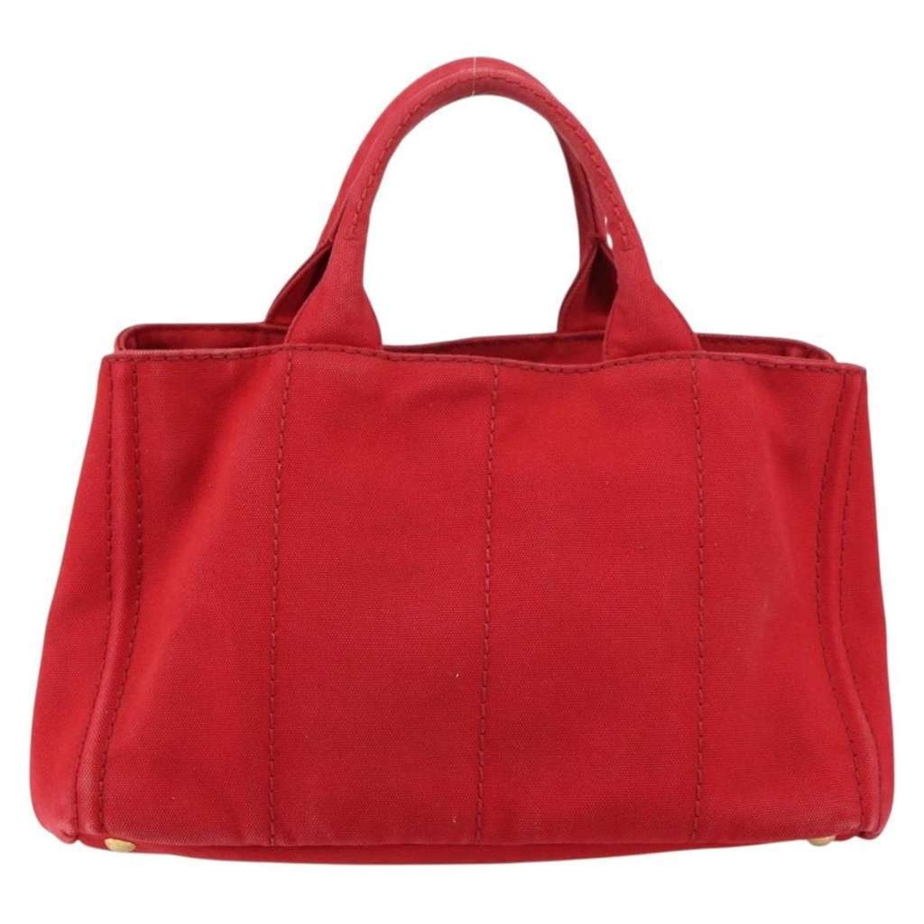 Prada Canapa Tote Red Canvas Good condition - Back View