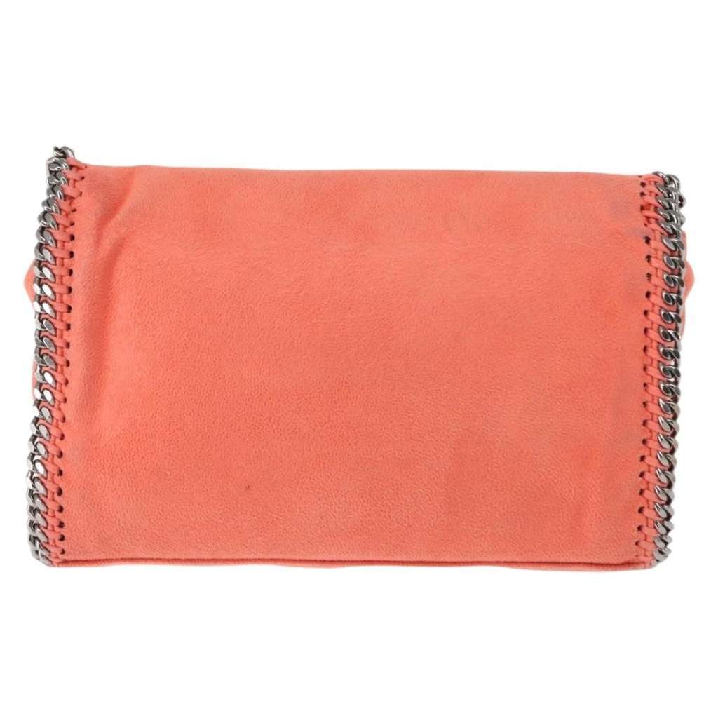Stella Mccartney Falabella Fold Over Flap Crossbody Bag Orange Polyester Good condition - Back View