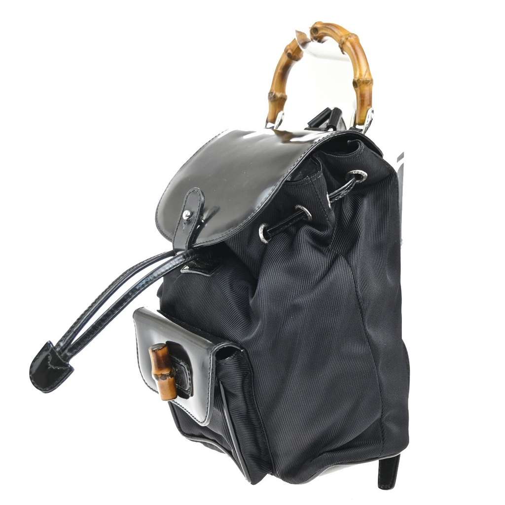 Gucci Vintage Bamboo Backpack Black Good condition - Inside View