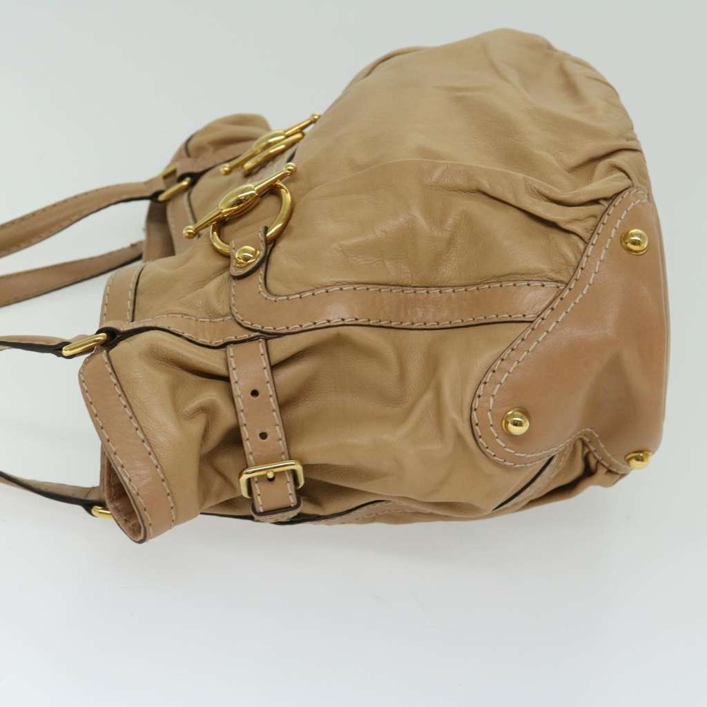 Gucci Vintage Horsebit Shoulder bag Beige Leather Good condition - Box View
