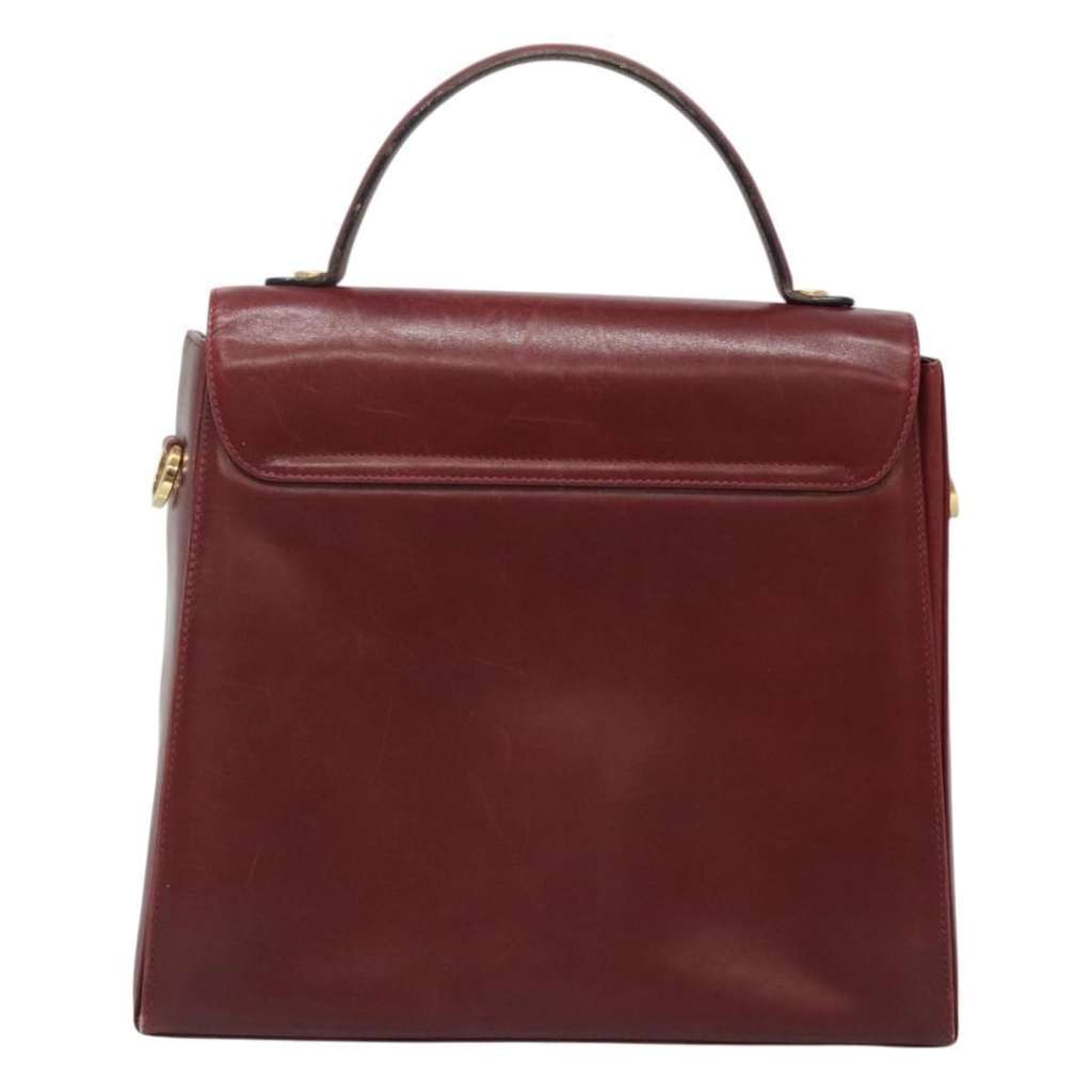 Salvatore Ferragamo Gancini handbag Burgundy Leather Good condition - Back View