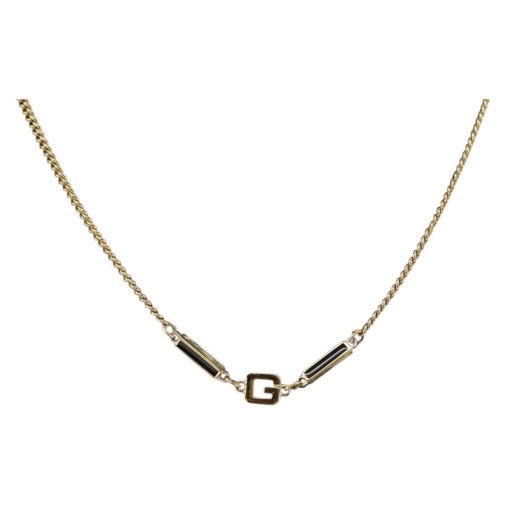Givenchy Logo G Necklace Gold Metal Good condition - Inside View