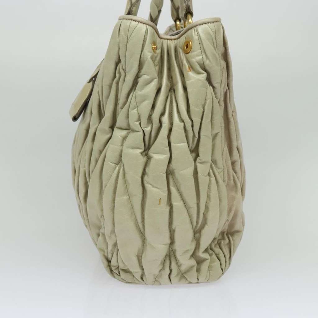 Miu Miu Coffer Convertible Satchel Beige Leather Good condition - Model View