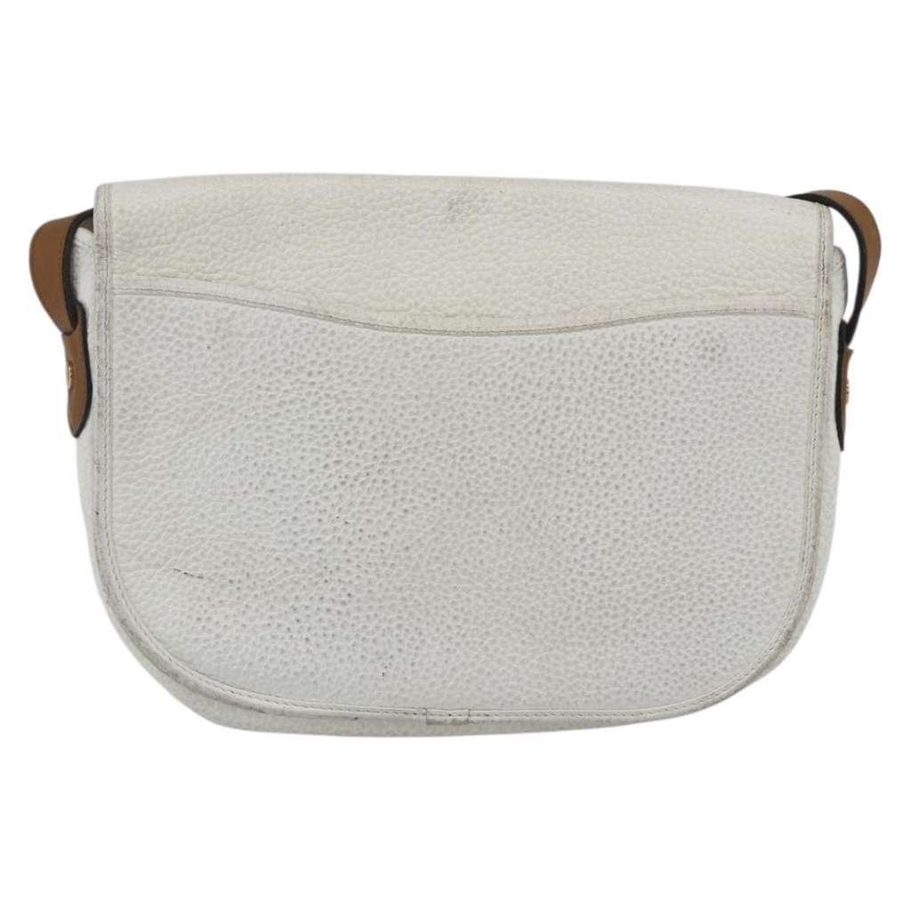 Christian Dior Vintage Shoulder Bag White Leather Good condition - Back View