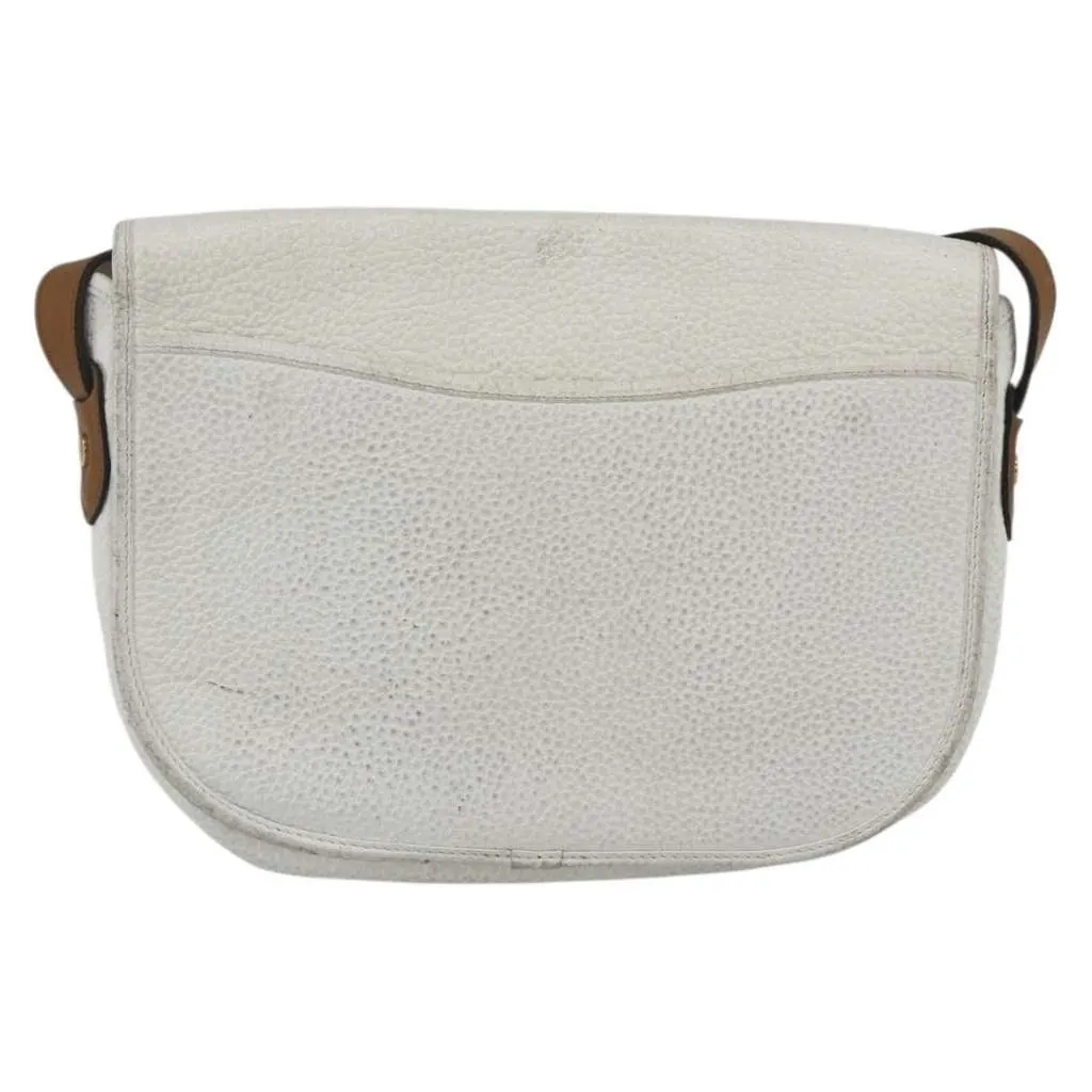 Dior Vintage Shoulder Bag White Leather Good - Back View