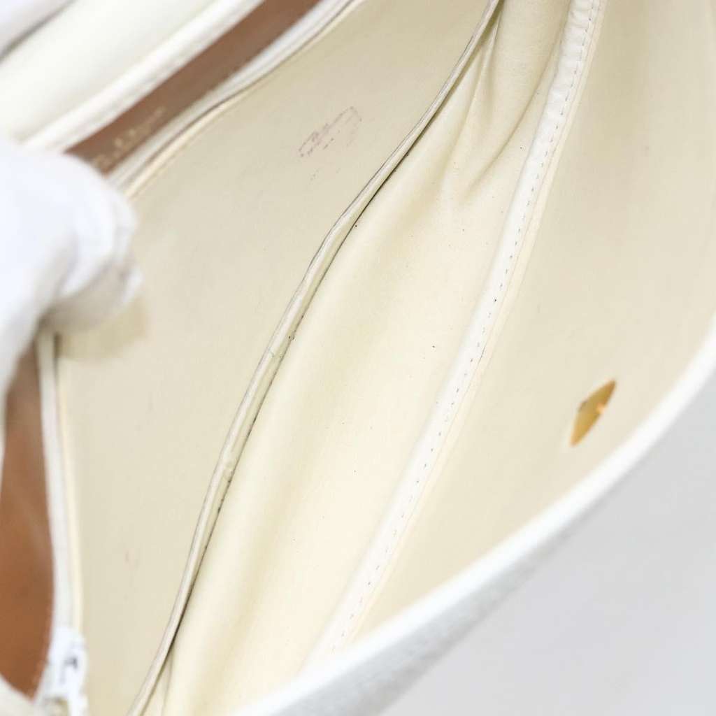 Christian Dior Vintage Shoulder Bag White Leather Good condition - Box View