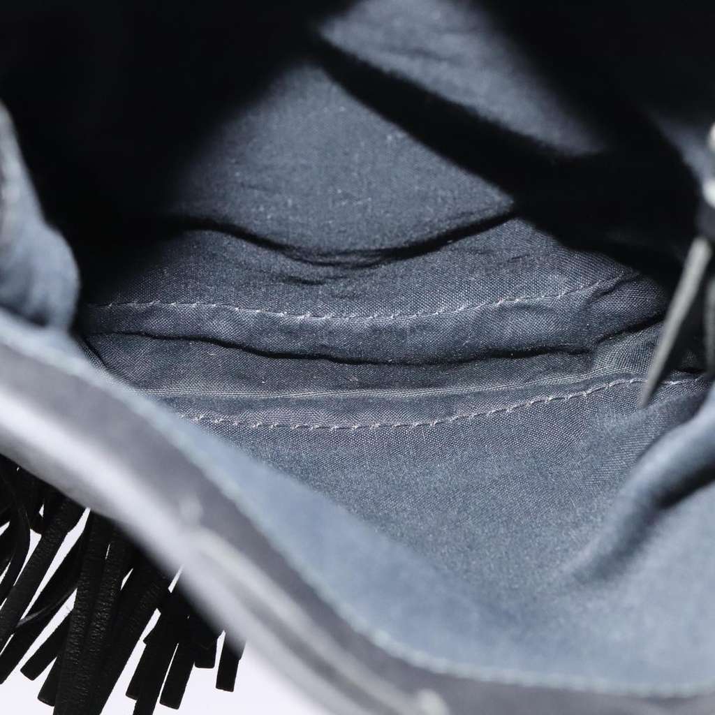 Prada Fringe Flap Crossbody Bag Black Leather Good condition - Box View