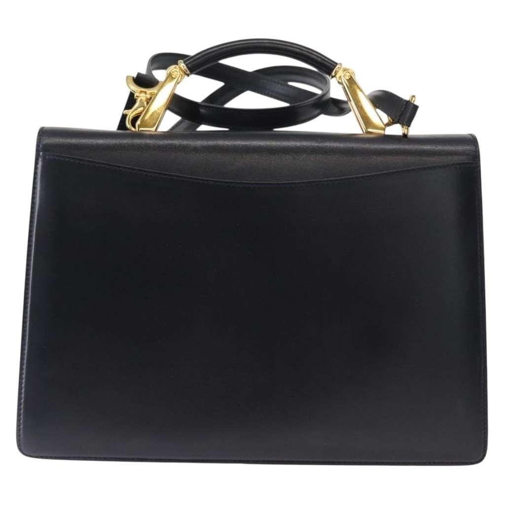 Bally Vintage Handbag Navy Leather Good condition - Back View