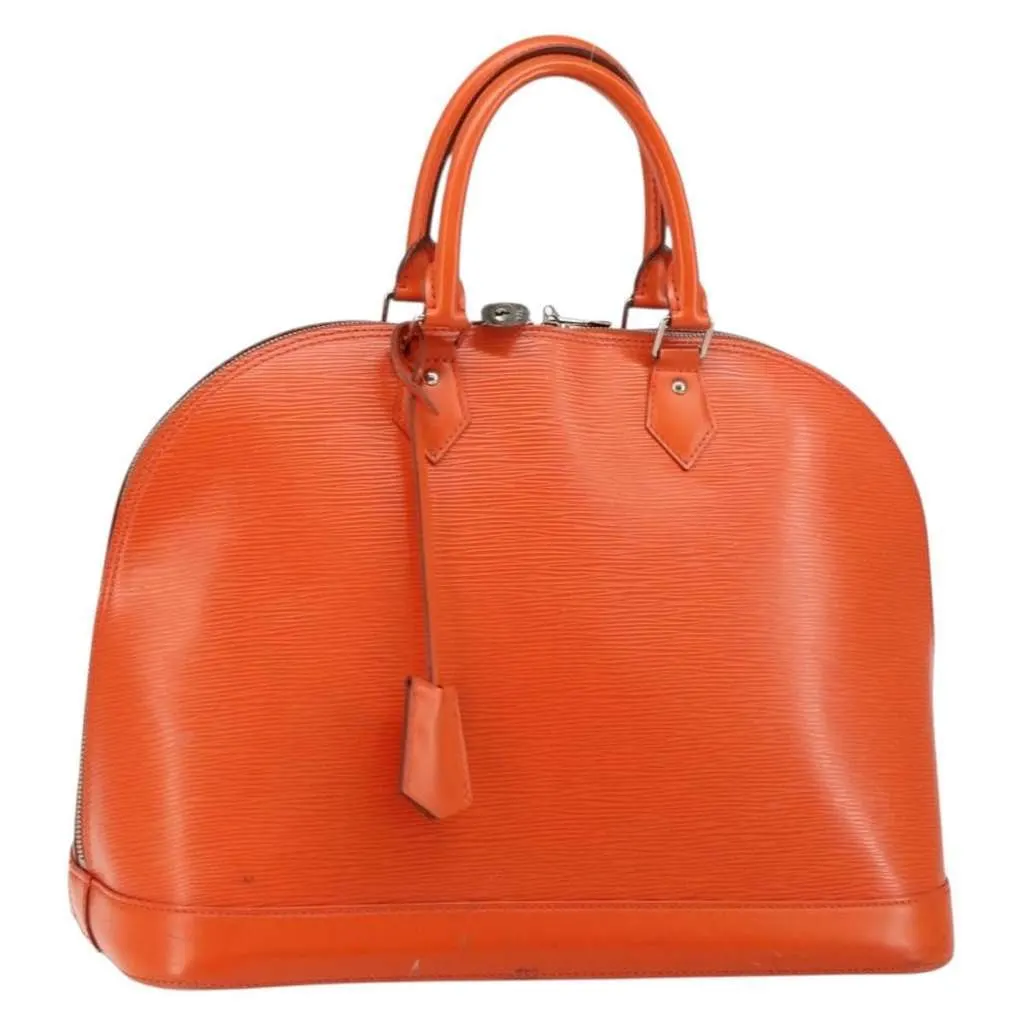 Louis Vuitton Alma Handbag Orange Leather Good - Front View