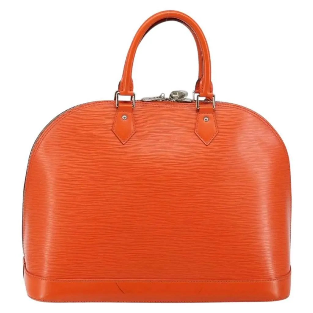 Louis Vuitton Alma Handbag Orange Leather Good - Back View