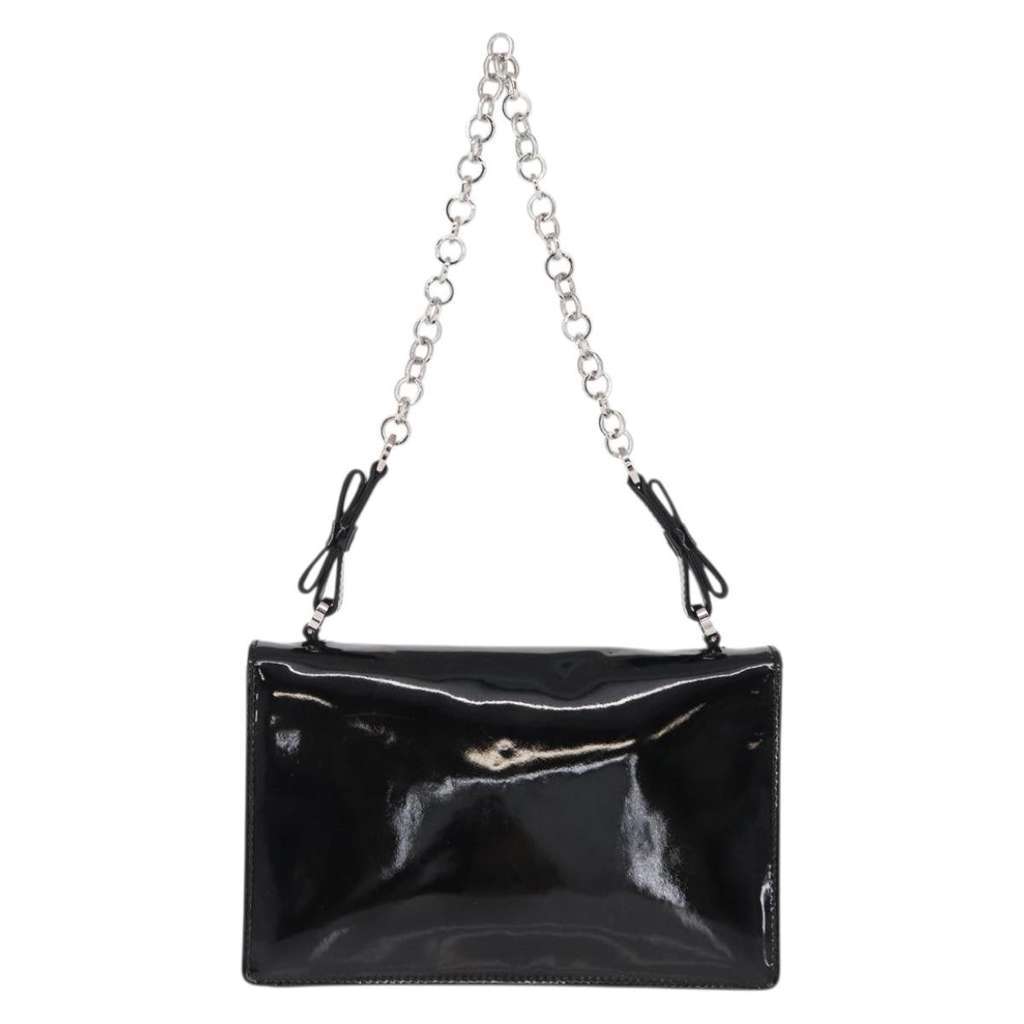 Salvatore Ferragamo Gancini Chain Shoulder bag Black Good condition - Back View