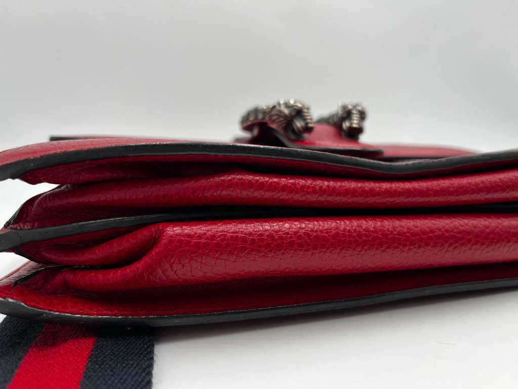 Gucci Dionysus Bamboo Top Handle Bag Red Leather Good condition - Inside View
