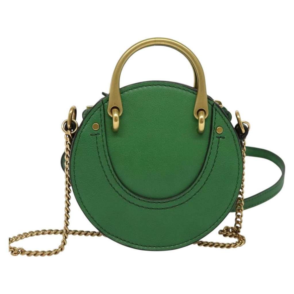 Chloe Pixie Crossbody Bag Green Leather Good condition - Back View