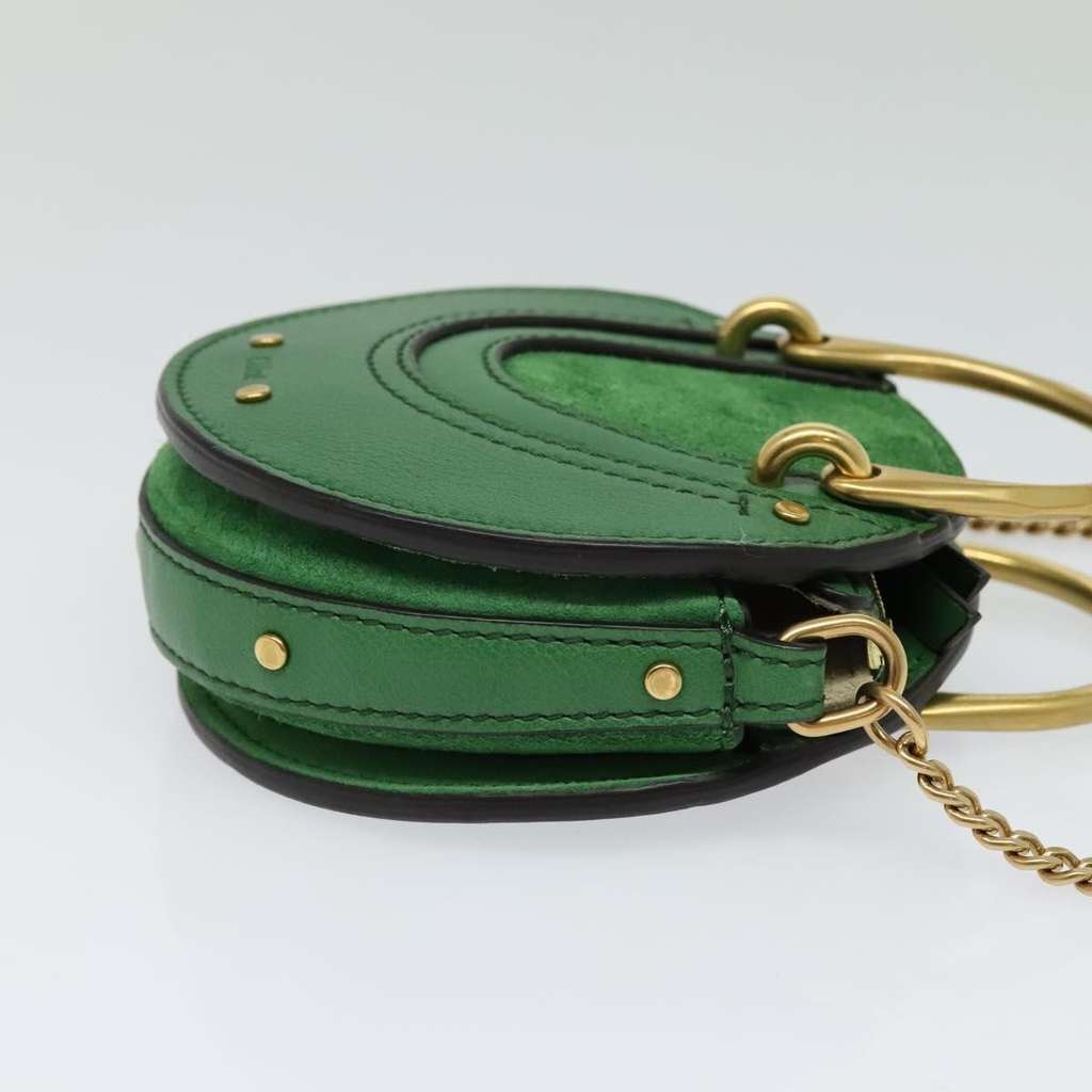 Chloe Pixie Crossbody Bag Green Leather Good condition - Model View