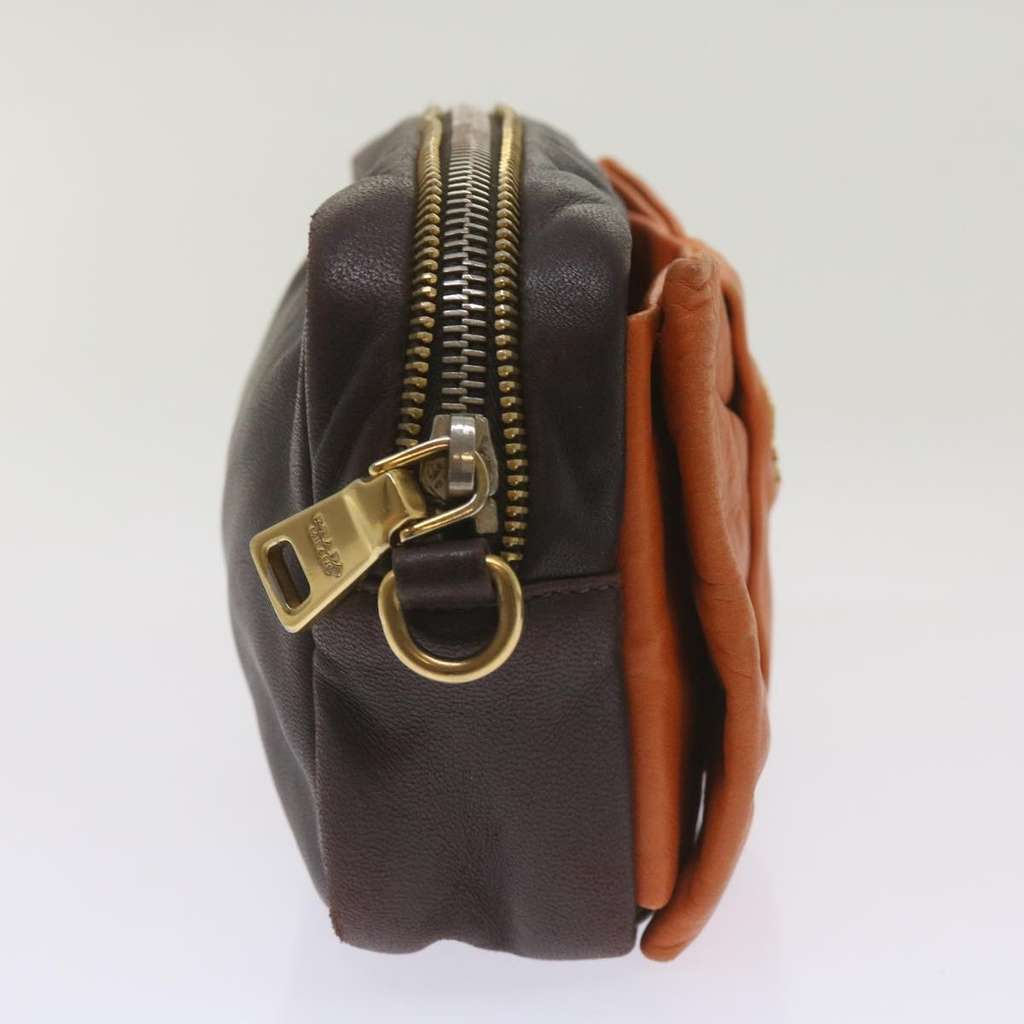 Prada Bow Camera shoulder Bag Orange Leather Good condition - Inside View