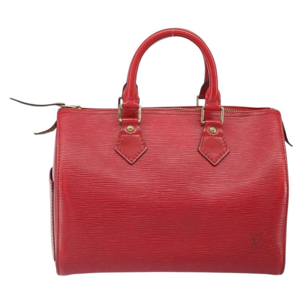 Louis Vuitton Speedy Handbag Red Leather Good condition - Back View
