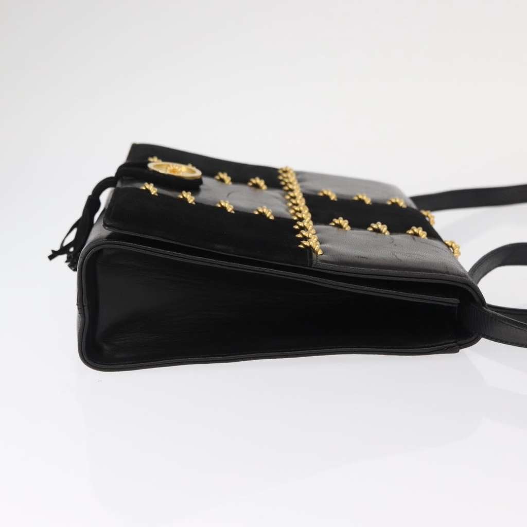 Salvatore Ferragamo Gancini Shoulder Bag Black Suede Good condition - Inside View