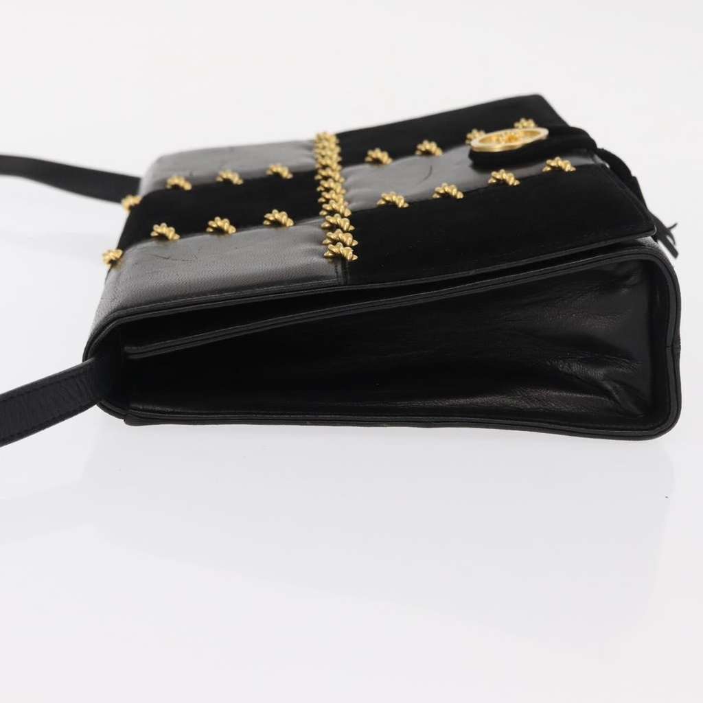 Salvatore Ferragamo Gancini Shoulder Bag Black Suede Good condition - Model View