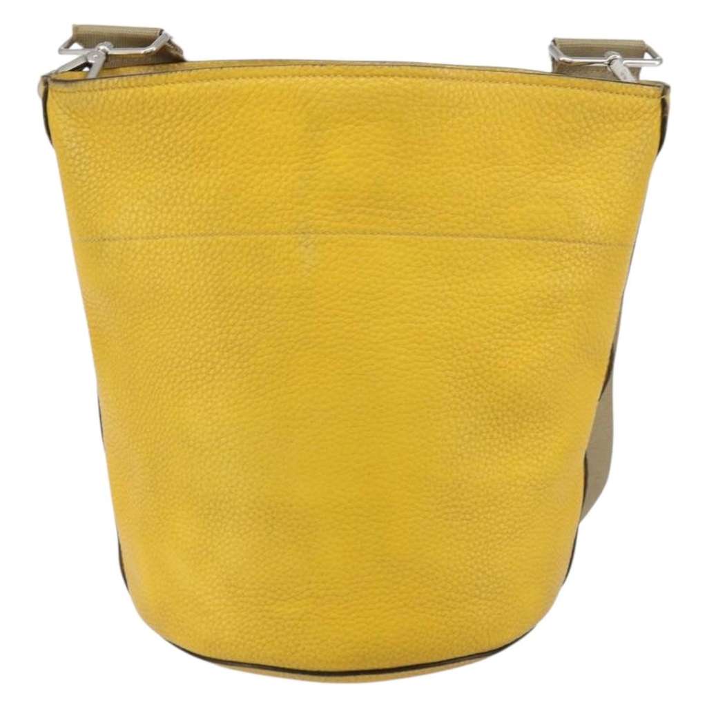Prada Bucket Messenger Bag Yellow Leather Fair condition - Back View
