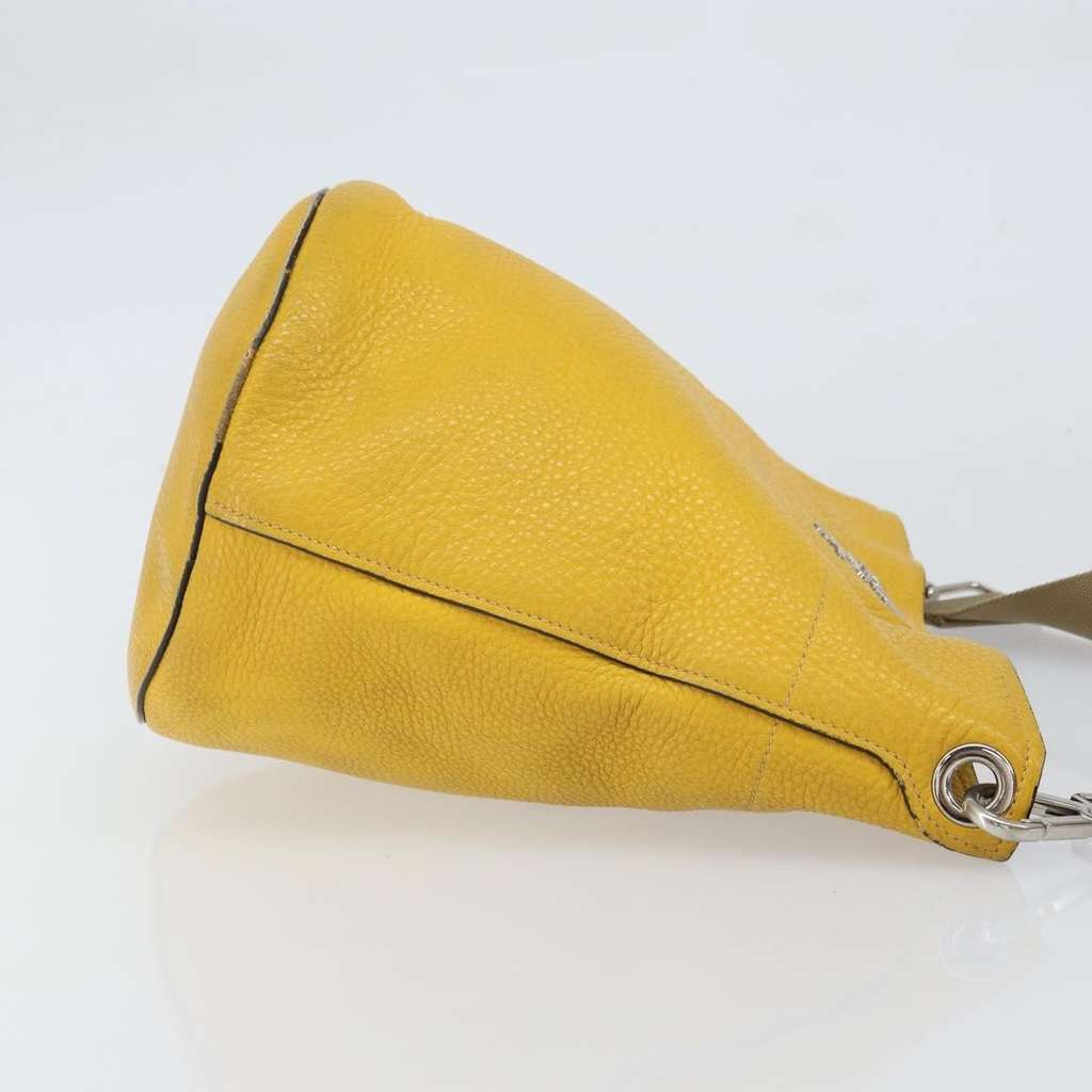 Prada Bucket Messenger Bag Yellow Leather Fair condition - Inside View