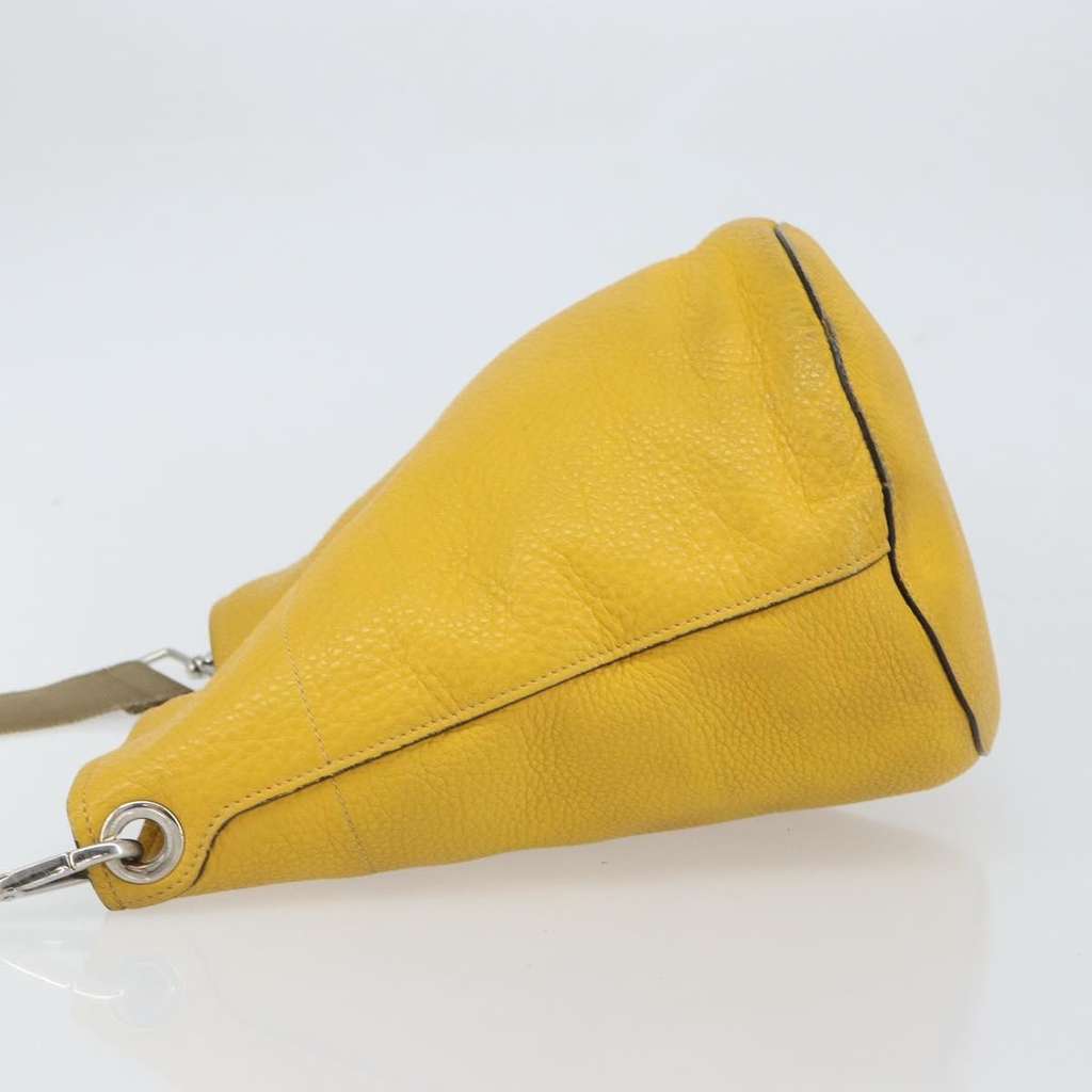 Prada Bucket Messenger Bag Yellow Leather Fair condition - Model View