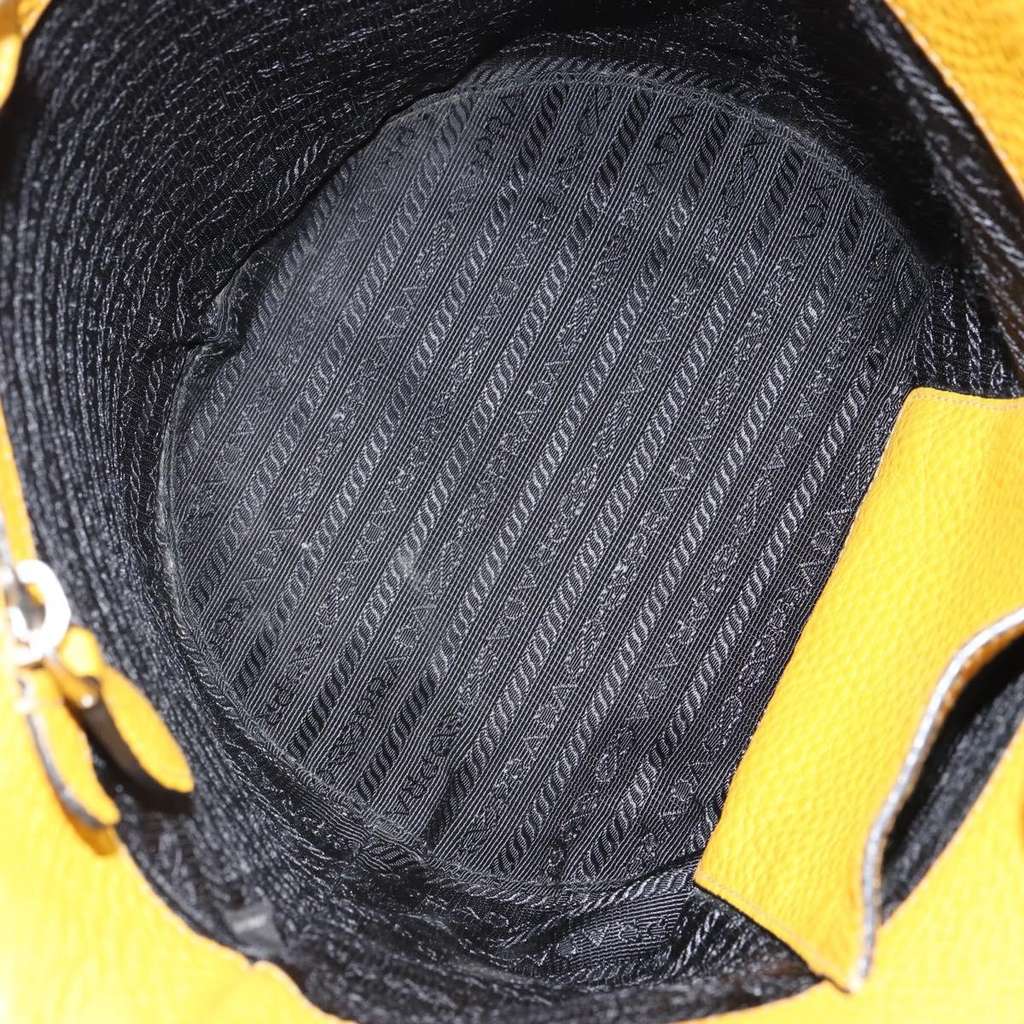 Prada Bucket Messenger Bag Yellow Leather Fair condition - Box View