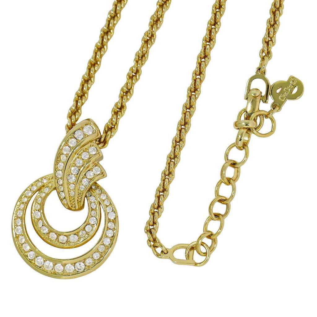 Christian Dior Vintage Collar Necklace Gold Good condition - Back View