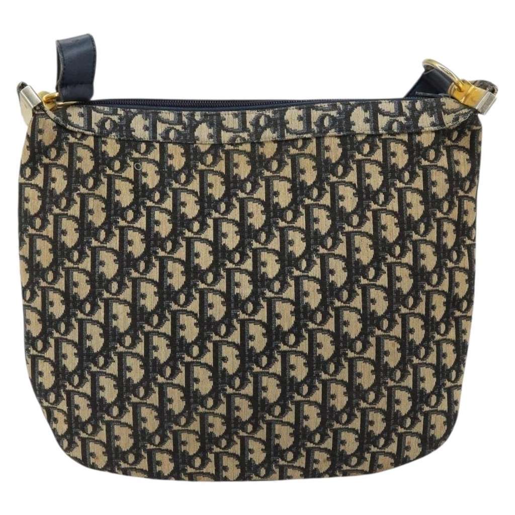 Christian Dior Vintage Trotter Shoulder Bag Navy Canvas Good condition - Back View