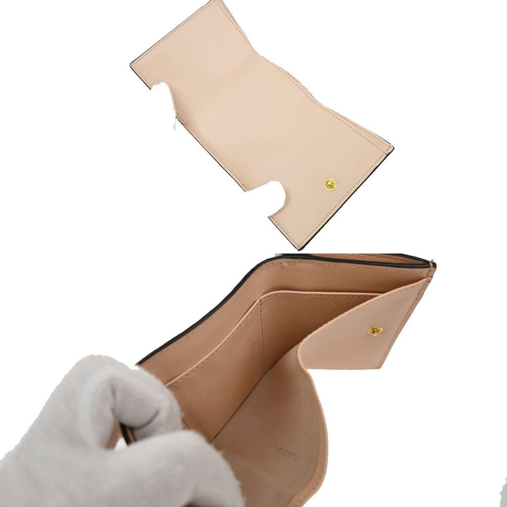 Fendi F is Fendi Trifold Wallet Pink Leather Good condition - Box View