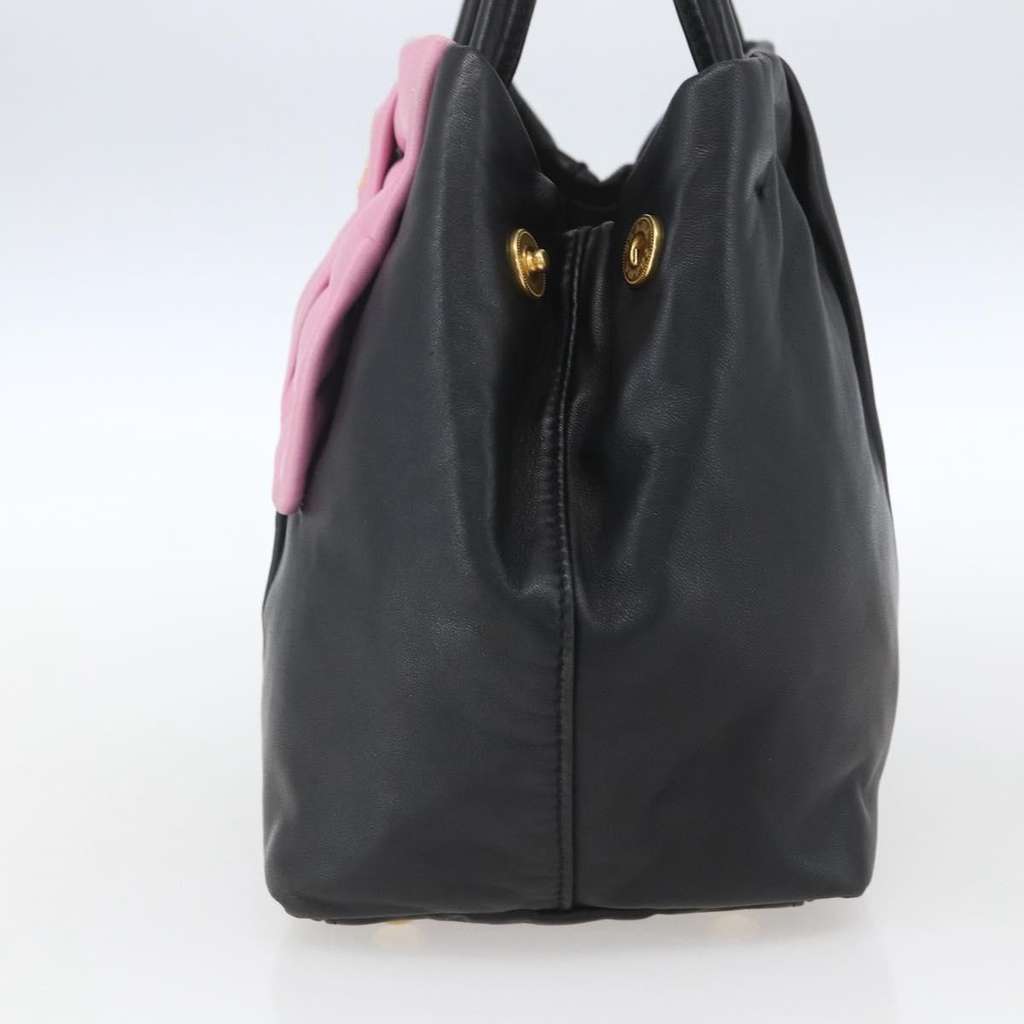 Prada Bow Tote Black Leather Fair condition - Model View