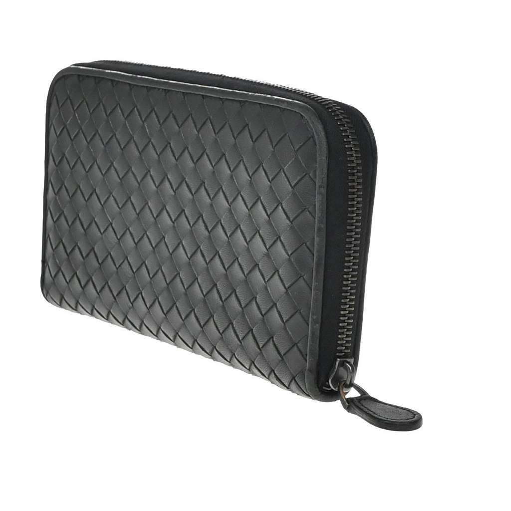 Bottega Veneta Intrecciato Long Zip  Wallet Black Leather Good condition - Model View