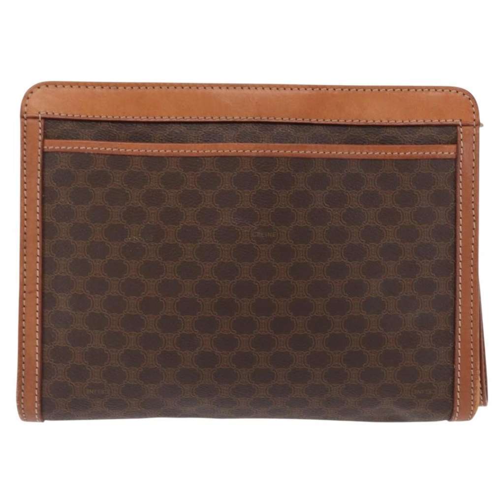 Celine Macadam Pochette Brown Canvas Fair condition - Back View