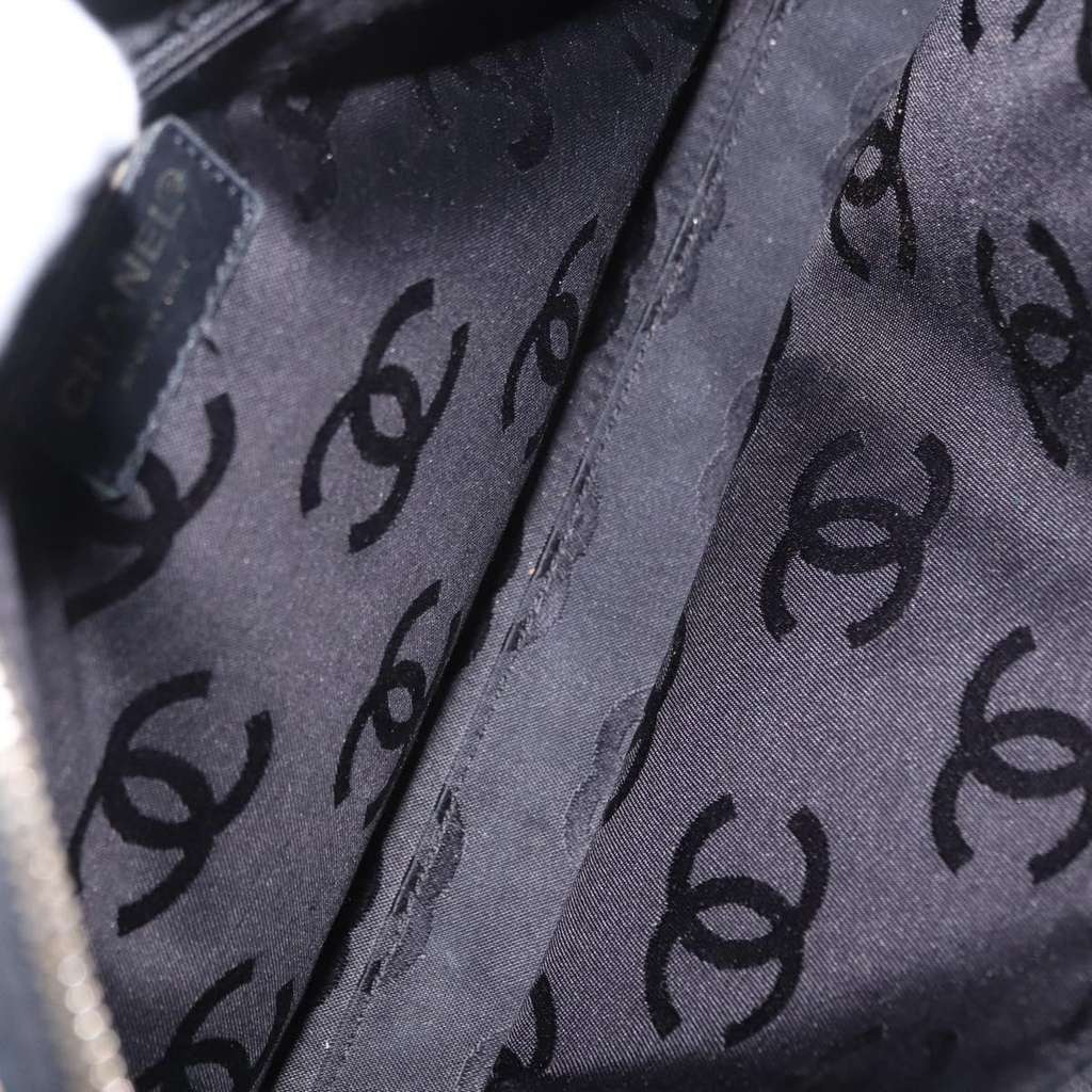 Chanel Surpique Boston Bag Black Leather Good condition - Box View