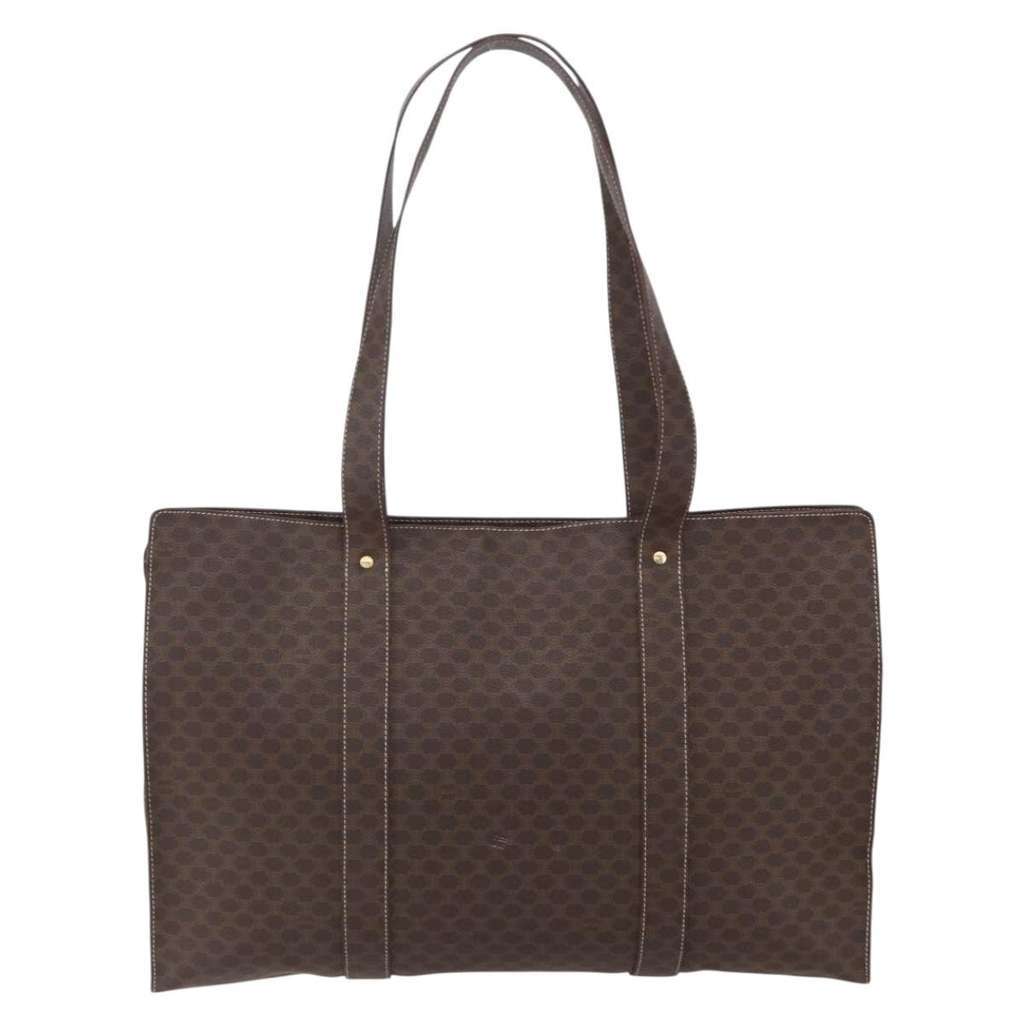 Celine Vintage Macadam Tote bag Brown Canvas Good condition - Back View