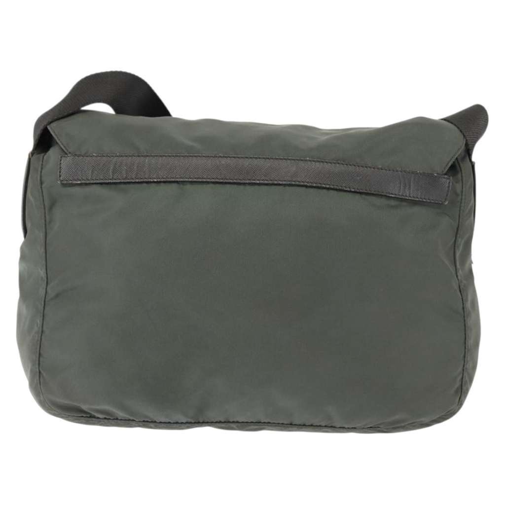Prada Double Buckle Flap Messenger Bag Khaki Good condition - Back View